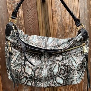 Aimee Kestenberg Snakeskin leather hobo bag with fold over top - NWT